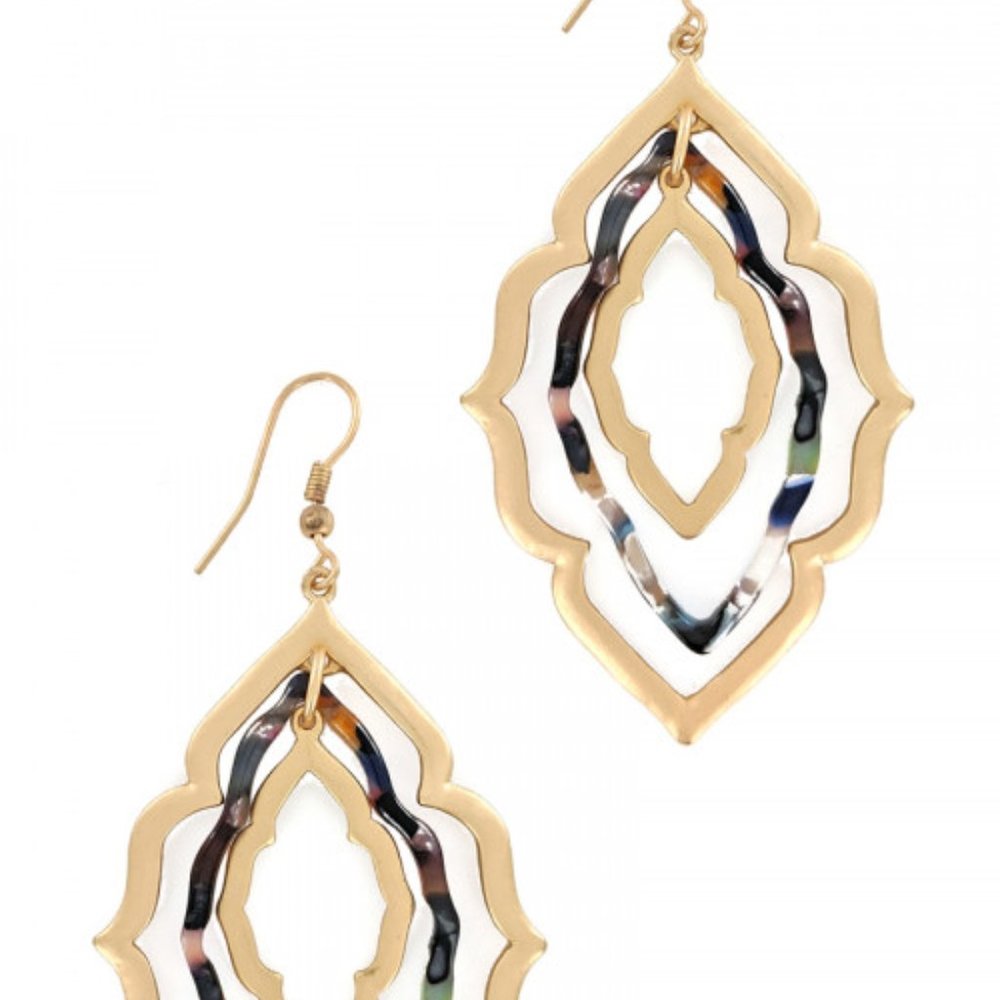 Multi Color Moroccan Resin Earrings